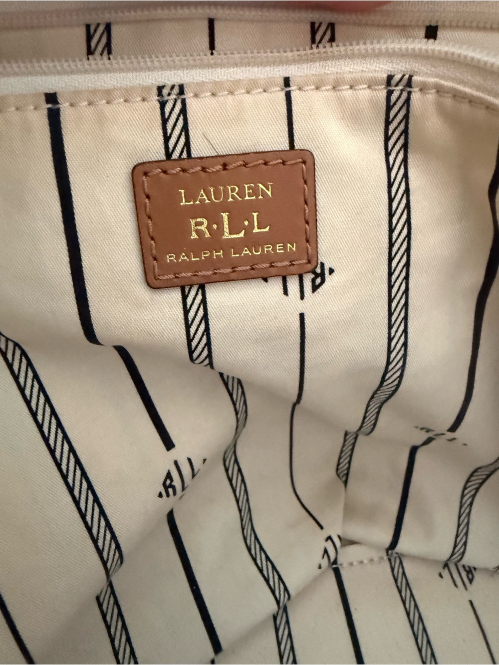 Ralph Lauren Floral Monogram Large Tote Bag Brown - Picture 5 of 6
